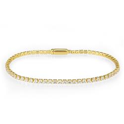 Picture of Alamode 3W1686-7 7 in. Gold Brass Bracelet with AAA Grade CZ&#44; Clear