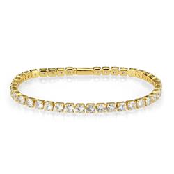 Picture of Alamode 3W1719-7 7 in. Gold Brass Bracelet with AAA Grade CZ&#44; Clear