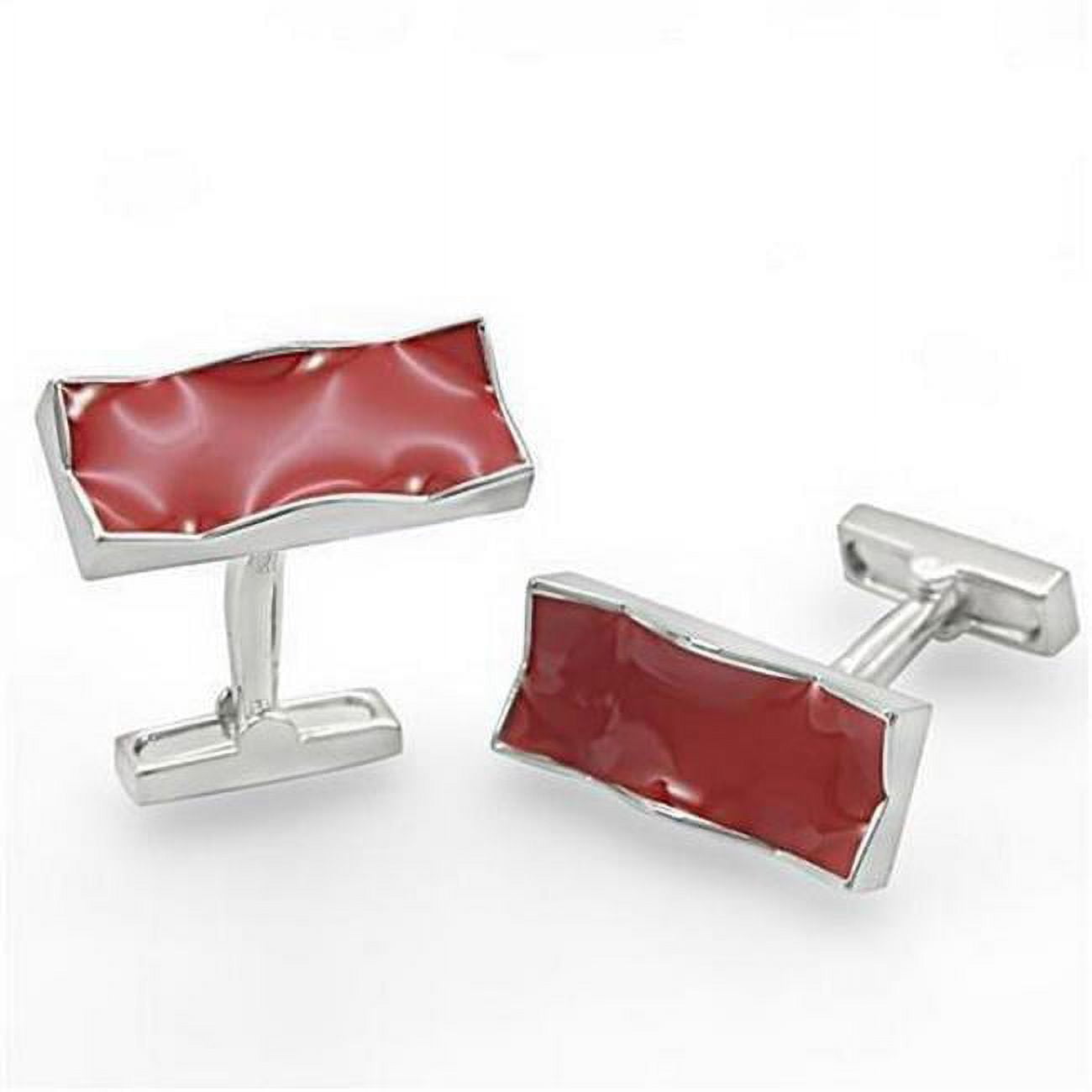 Picture of Alamode LO1372 Rhodium Brass Cufflink with No Stone