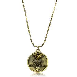 17 in. Antique Copper White Metal Chain Pendant with No Stone