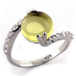 Picture of Alamode LOAS1123-9 High-Polished 925 Sterling Silver Ring with Synthetic Cat Eye&#44; Amethyst - Size 9