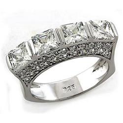 Picture of Alamode LOAS1188-9 Rhodium 925 Sterling Silver Ring with AAA Grade CZ&#44; Clear - Size 9