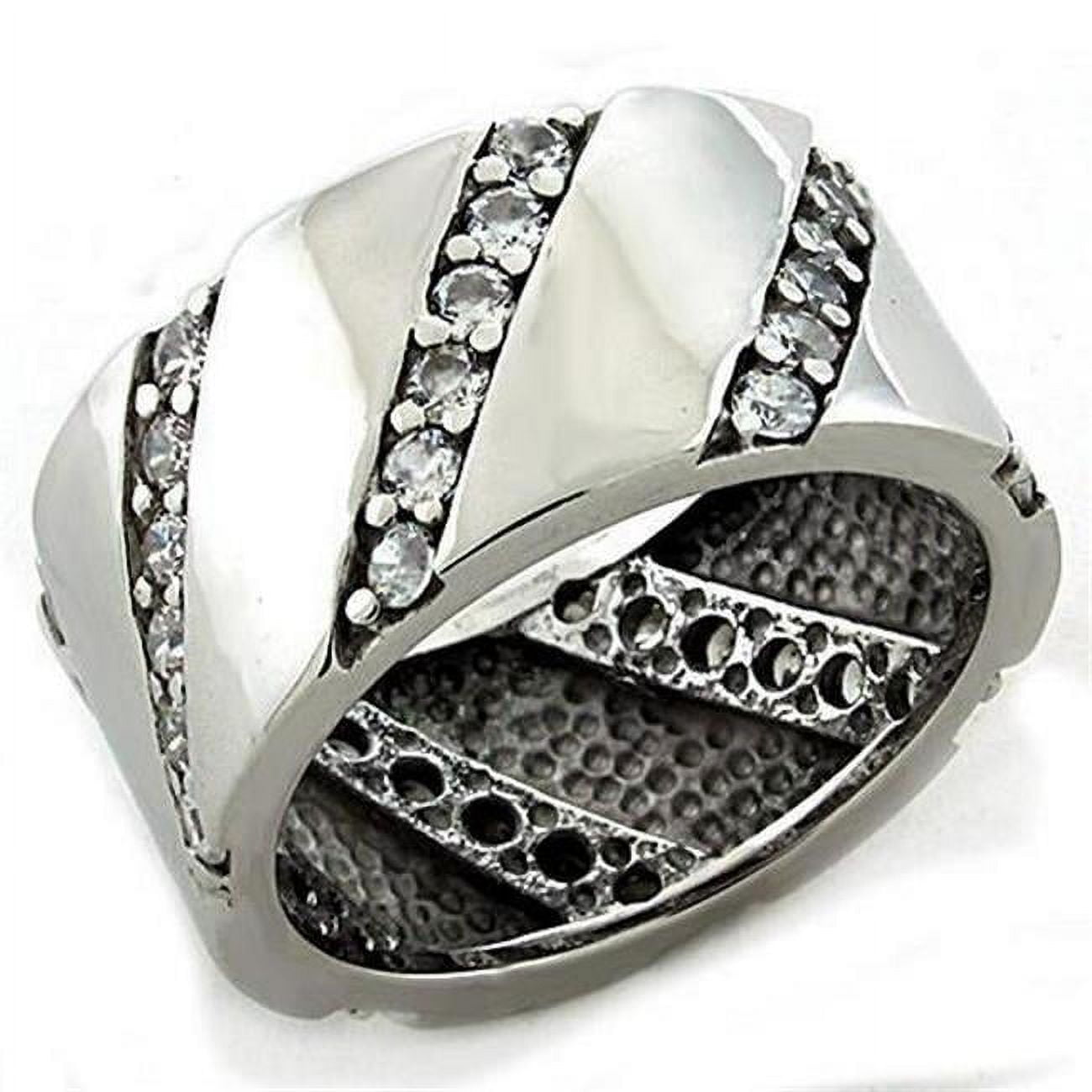 Picture of Alamode LOAS1192-7 Rhodium 925 Sterling Silver Ring with AAA Grade CZ, Clear - Size 7