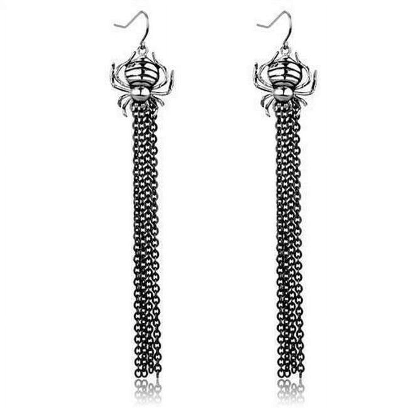 Picture of Alamode TK1481 Two-Tone IP Black Stainless Steel Earrings with Epoxy, Jet