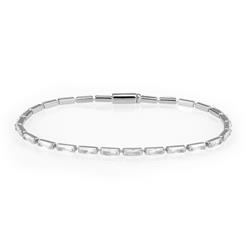 Picture of Alamode 3W1706-7 7 in. Rhodium Brass Bracelet with AAA Grade CZ&#44; Clear