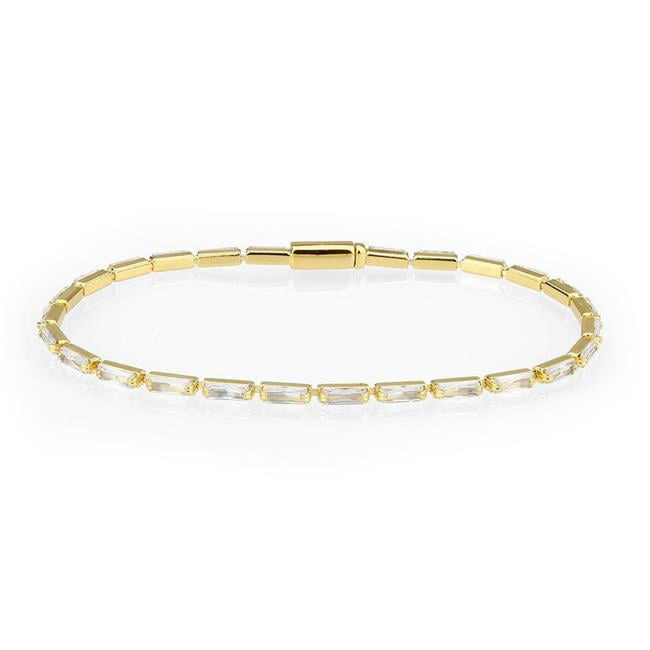 Picture of Alamode 3W1707-7 7 in. Gold Brass Bracelet with AAA Grade CZ&#44; Clear