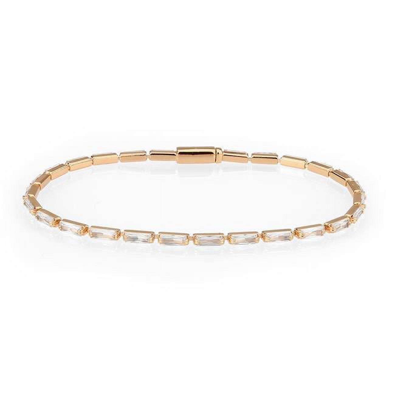 Picture of Alamode 3W1708-7 7 in. Rose Gold Brass Bracelet with AAA Grade CZ&#44; Clear