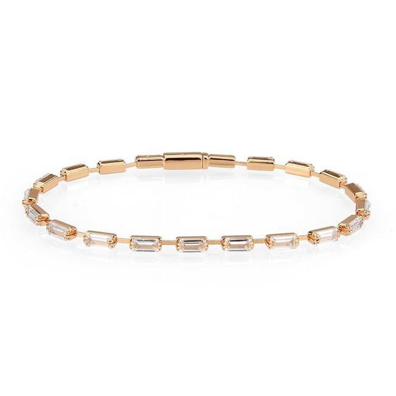 Picture of Alamode 3W1711-7 7 in. Rose Gold Brass Bracelet with AAA Grade CZ&#44; Clear