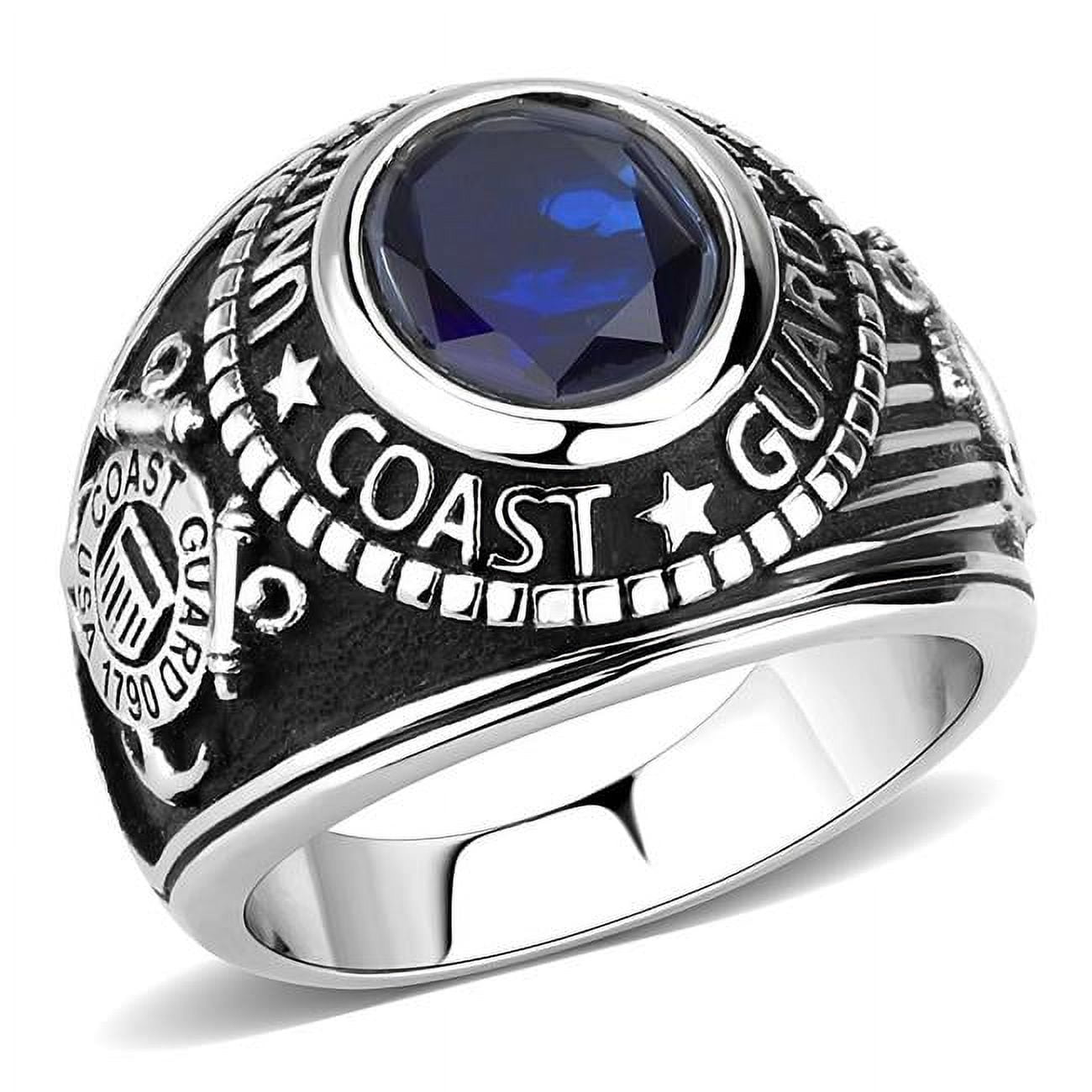 TK3727-12 Men High Polished Stainless Steel Ring with Synthetic in Montana - Size 12