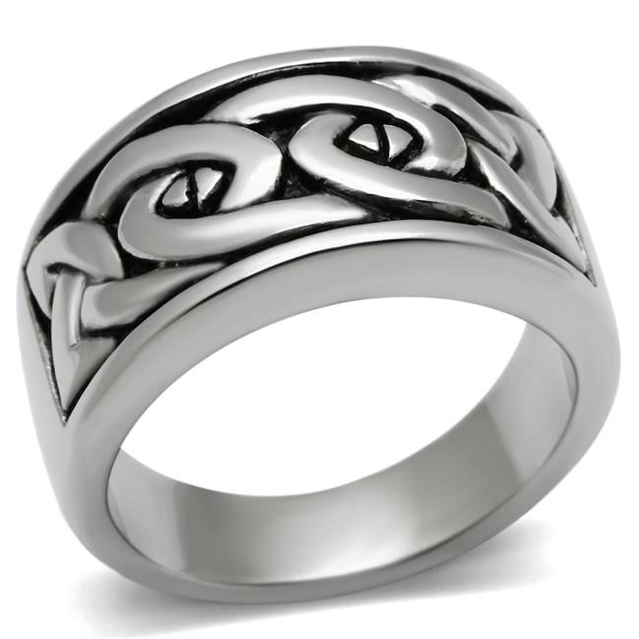 TK381-9 Men High Polished Stainless Steel Ring with No Stone in No Stone - Size 9