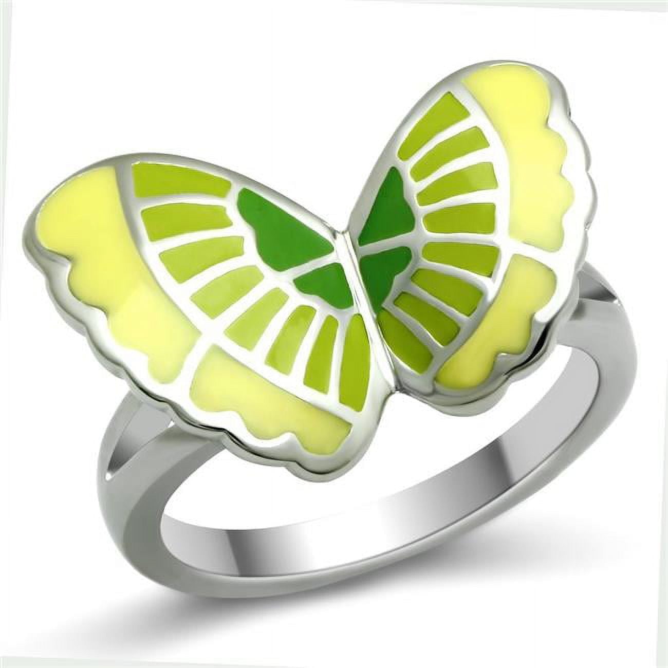 High Polished No Plating Stainless Steel Ring with Epoxy, No Stone - Size 6