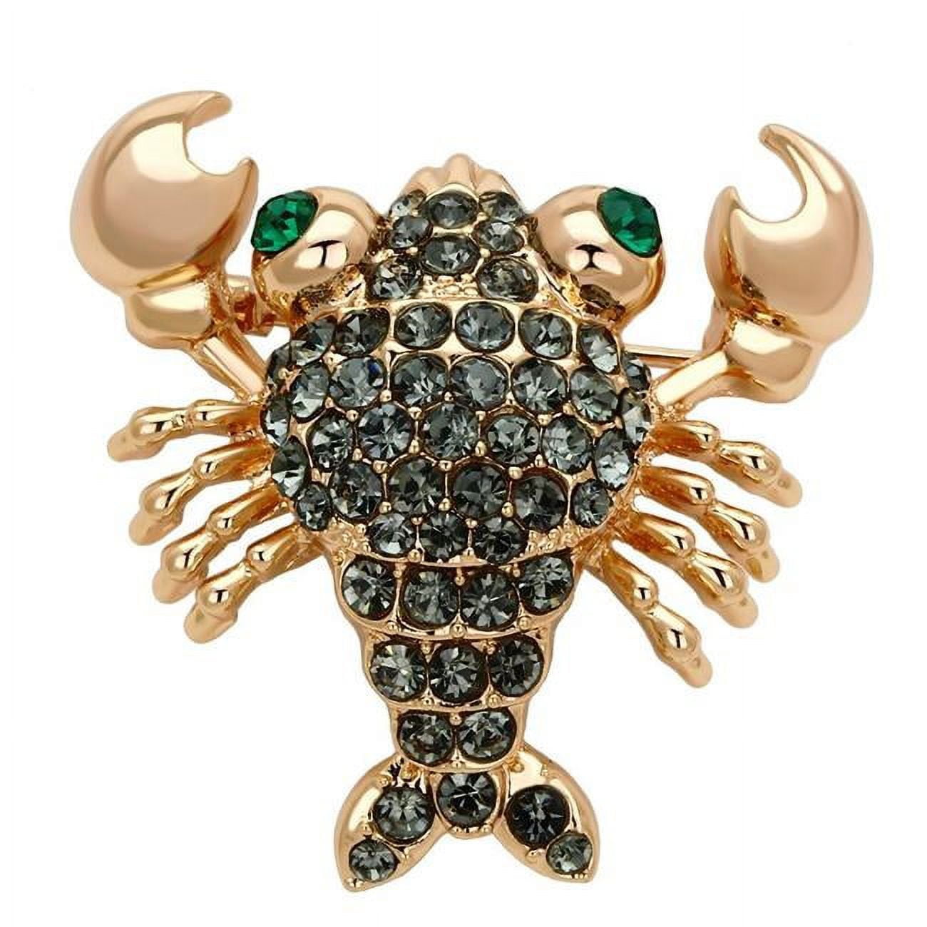 Flash Rose Gold White Metal Brooches with Top Grade Crystal, Emerald