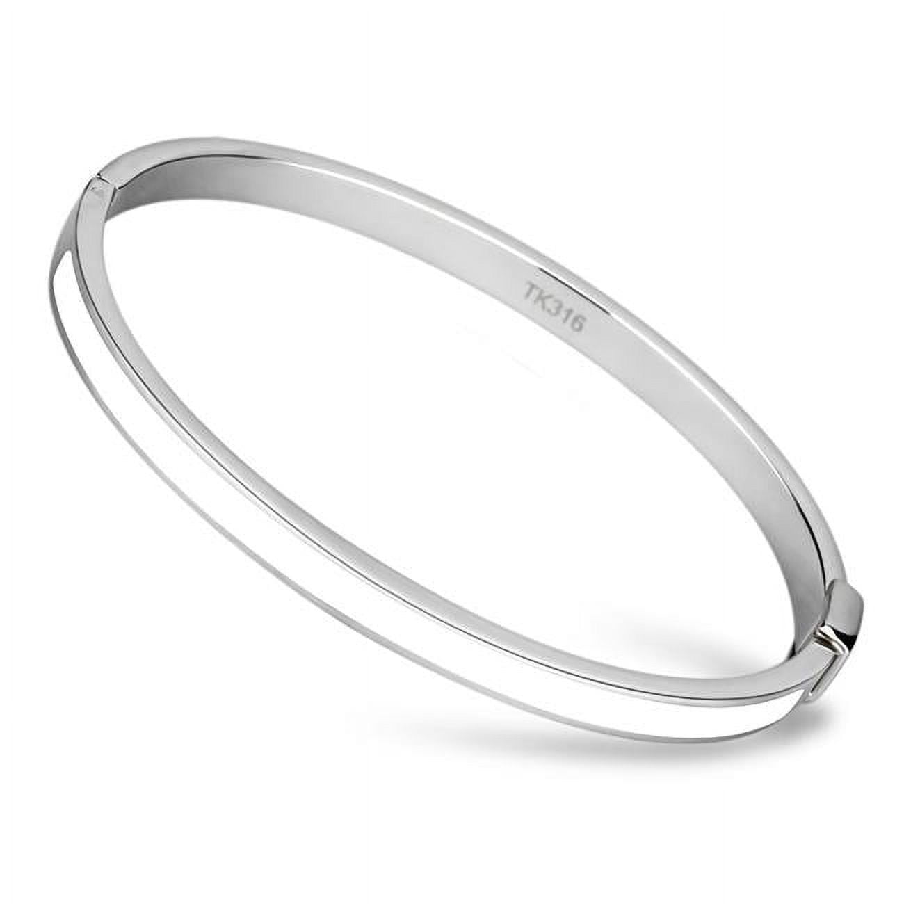 Picture of Alamode TK740-7.5 7.5 in. High Polished No Plating Stainless Steel Bangle with Epoxy, White