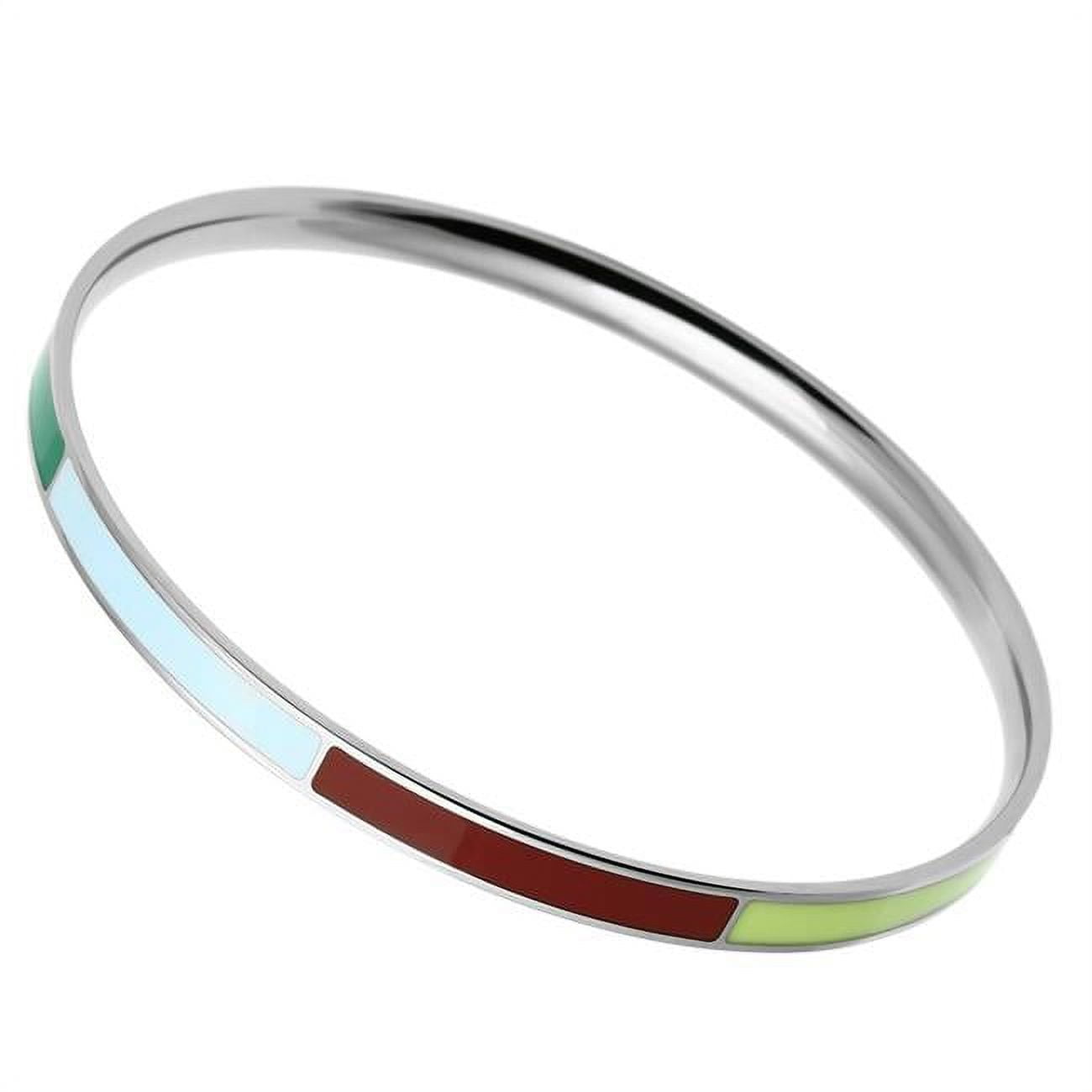 Picture of Alamode TK783-8 8 in. High Polished No Plating Stainless Steel Bangle with Epoxy, Multi Color
