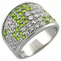Picture of Alamode LOAS1007-9 Rhodium 925 Sterling Silver Ring with AAA Grade CZ&#44; Multi Color - Size 9
