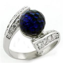 Picture of Alamode LOAS1145-9 Rhodium 925 Sterling Silver Ring with Top Grade Crystal&#44; Clear - Size 9