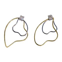 Picture of Alamode LOAS1370 Two Tone 925 Sterling Silver Earrings with AAA Grade CZ, Clear