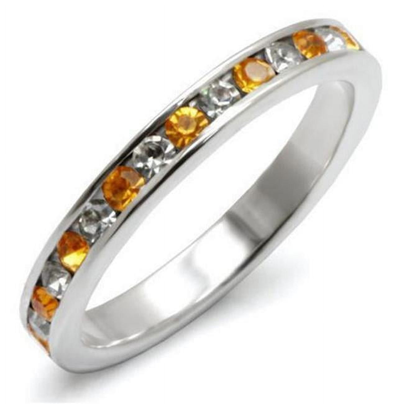 Picture of Alamode LOAS914-6 High-Polished 925 Sterling Silver Ring with Top Grade Crystal&#44; Topaz - Size 6