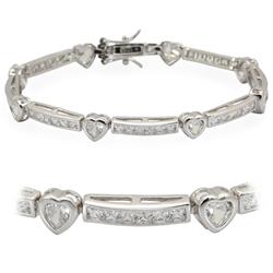 Picture of Alamode LOS331-8 8 in. Rhodium Sterling Silver Bracelet with Leather&#44; Jet