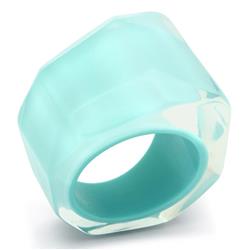 Picture of Alamode VL095-6 Resin Ring with No Stone&#44; Sea Blue - Size 6