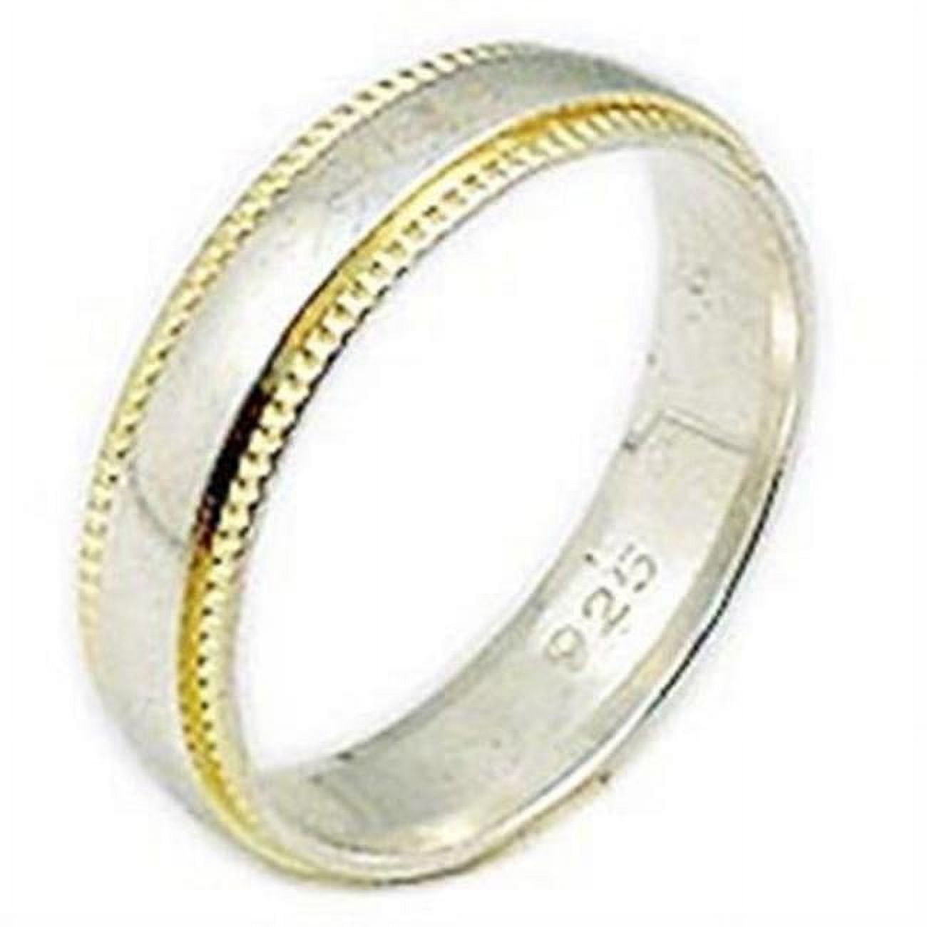 Picture of Alamode 02520-6 Gold & Rhodium 925 Sterling Silver Ring with No Stone&#44; Size 6