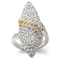 Picture of Alamode 0W099-7 Gold & Rhodium Brass Ring with AAA Grade CZ&#44; Topaz - Size 7