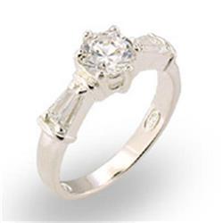 Picture of Alamode 30125-6 High-Polished 925 Sterling Silver Ring with AAA Grade CZ&#44; Clear - Size 6