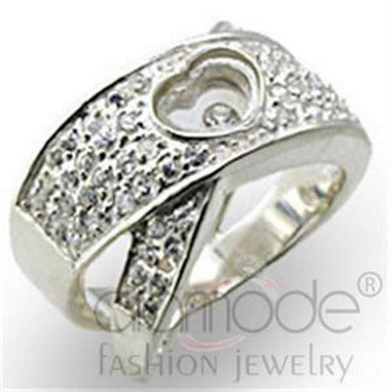 Picture of Alamode 34114-7 High-Polished 925 Sterling Silver Ring with Top Grade Crystal&#44; Clear - Size 7