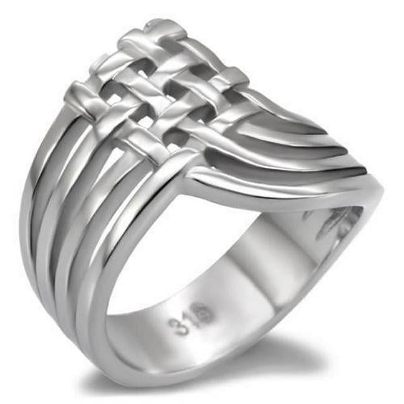 High Polished No Plating Stainless Steel Ring with No Stone, Size 6