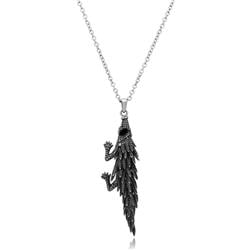 High Polished No Plating Stainless Steel Pendant with Top Grade Crystal, Jet
