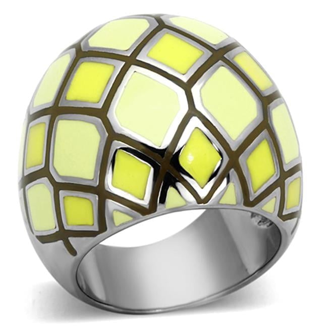 TK1173-7 High Polished No Plating Stainless Steel Ring with Epoxy, Multi Color - Size 7