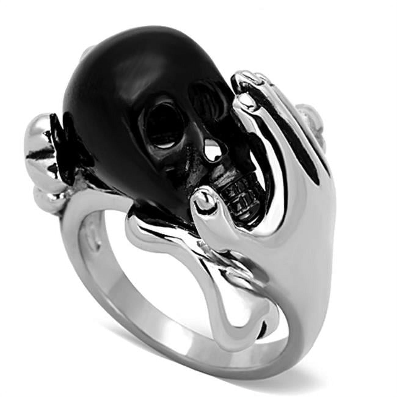 Two-Tone IP Black Stainless Steel Ring with Epoxy, Jet - Size 10