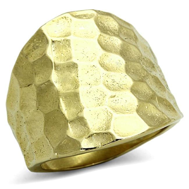IP Gold Ion Plating Stainless Steel Ring with No Stone, Size 6