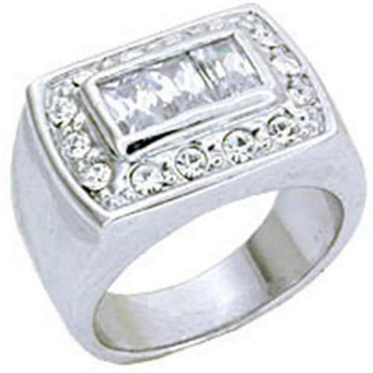 Picture of Alamode S11931-11 Rhodium 925 Sterling Silver Ring with AAA Grade CZ&#44; Clear - Size 11