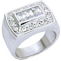 Picture of Alamode S11931-12 Rhodium 925 Sterling Silver Ring with AAA Grade CZ&#44; Clear - Size 12