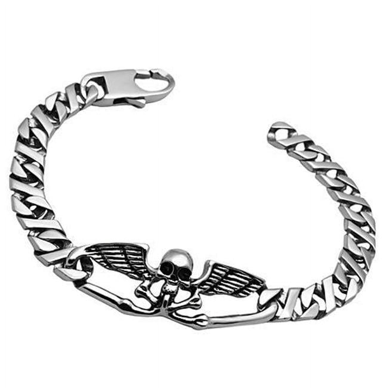 TK572-8.5 Men High Polished Stainless Steel Bracelet with No Stone in No Stone - 8.5 in.