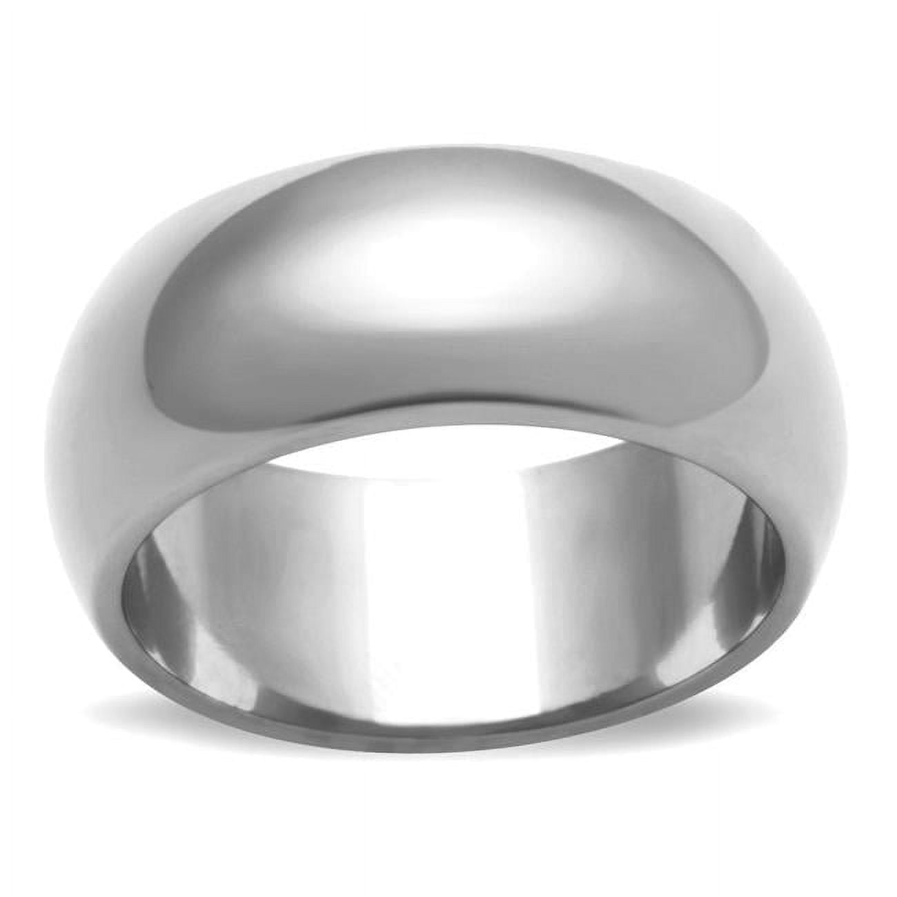 High Polished Stainless Steel Wide Band Ring - Size 7