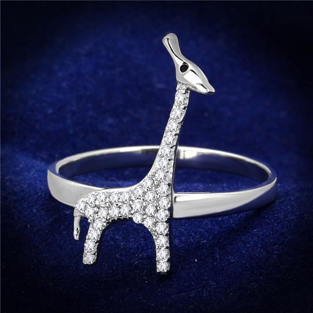 Women Rhodium 925 Sterling Silver Ring with AAA Grade CZ in Clear - Size 7