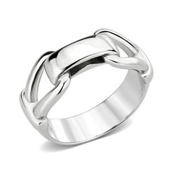 TK3803-6 High Polished No Plating Stainless Steel Ring with No Stone - Size 6