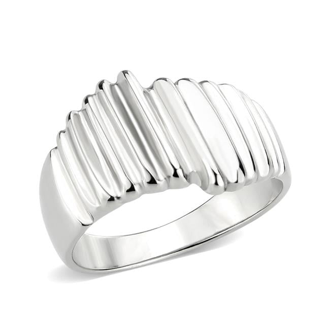 High Polished No Plating Stainless Steel Ring with No Stone - Size 8