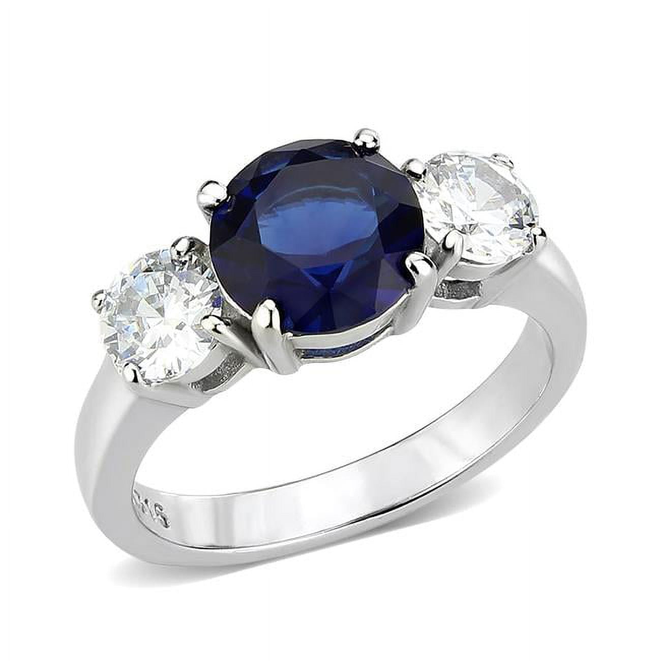 High Polished No Plating Stainless Steel Ring with Synthetic, Montana - Size 7