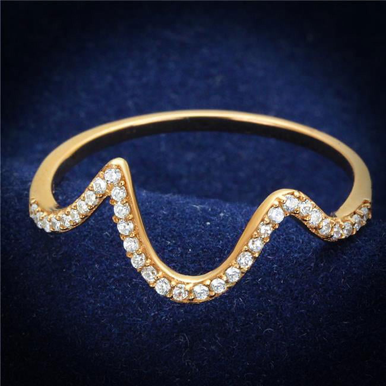 Women Rose Gold 925 Sterling Silver Ring with AAA Grade CZ in Clear - Size 6