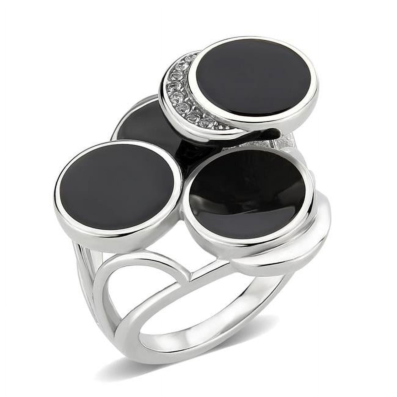 TK3821-6 High Polished No Plating Stainless Steel Ring with AAA Grade CZ, Clear - Size 6