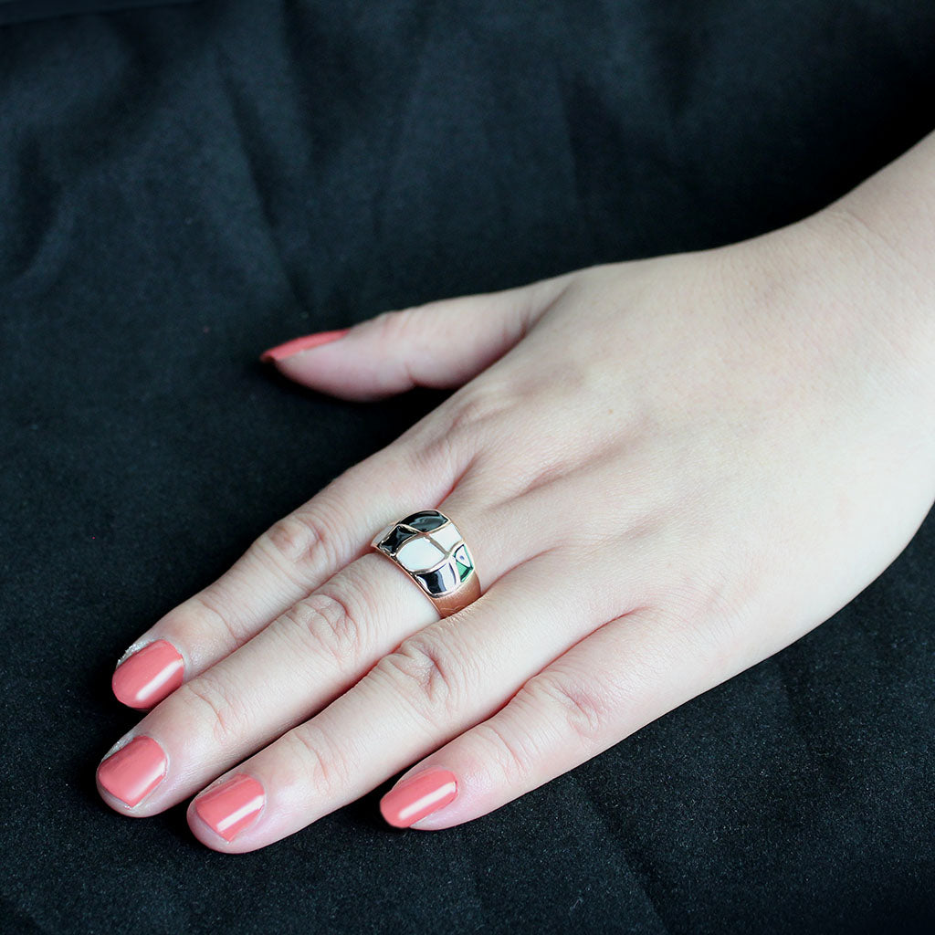 TK3827-9 IP Rose Gold Ion Plating Stainless Steel Ring with No Stone - Size 9