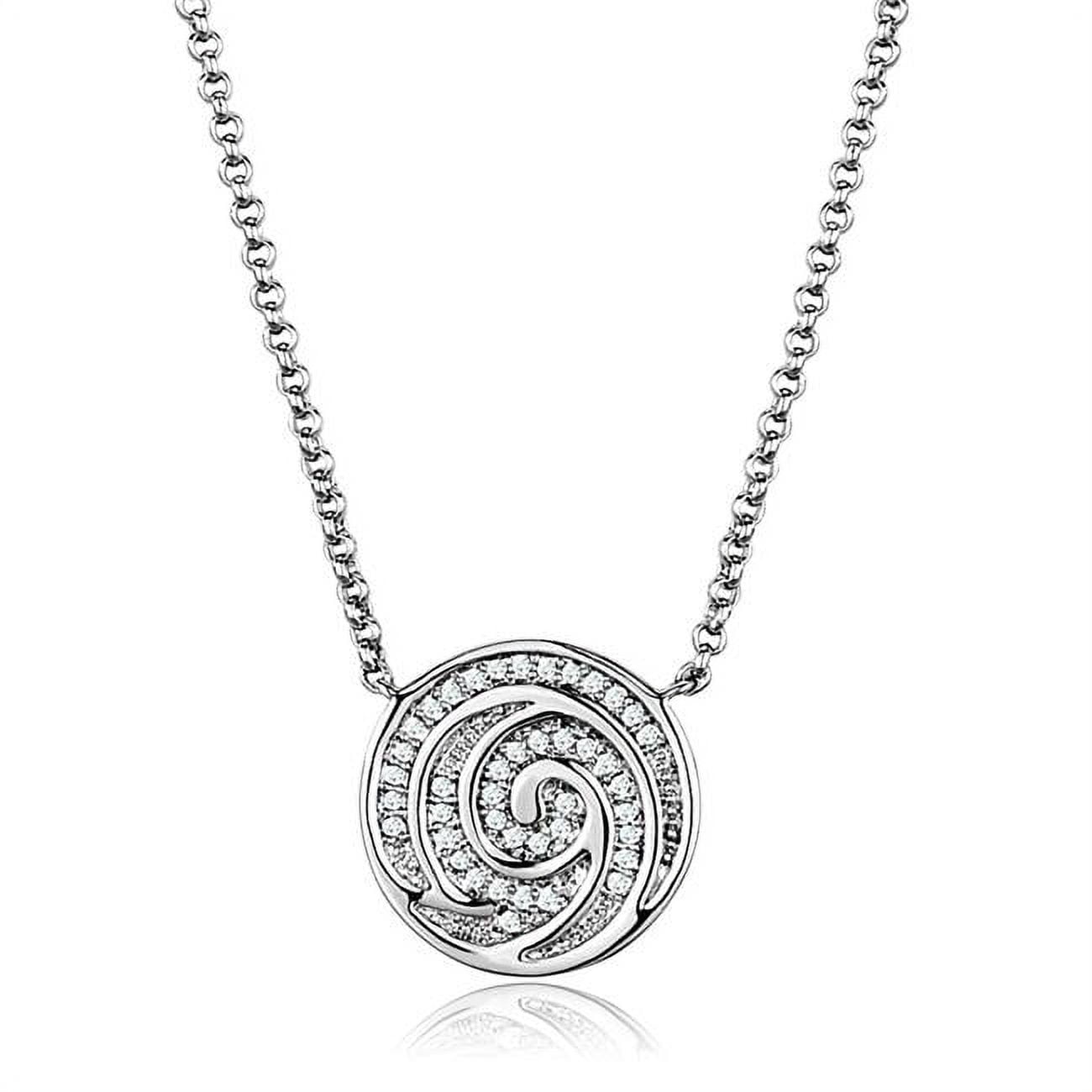 Picture of Alamode 3W1029-16Plus3 Women Rhodium Brass Chain Pendant with AAA Grade CZ in Clear - 16 & 3 in.