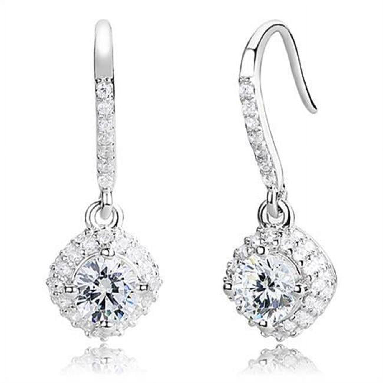 Picture of Alamode 3W1372 Women Rhodium 925 Sterling Silver Earrings with AAA Grade CZ in Clear