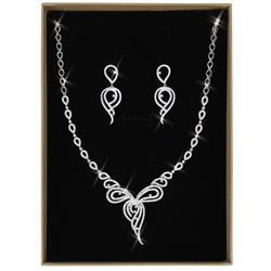 Picture of Alamode 3W1431-16.5 Women Rhodium Brass Jewelry Sets with AAA Grade CZ in Clear - 16.5 in.