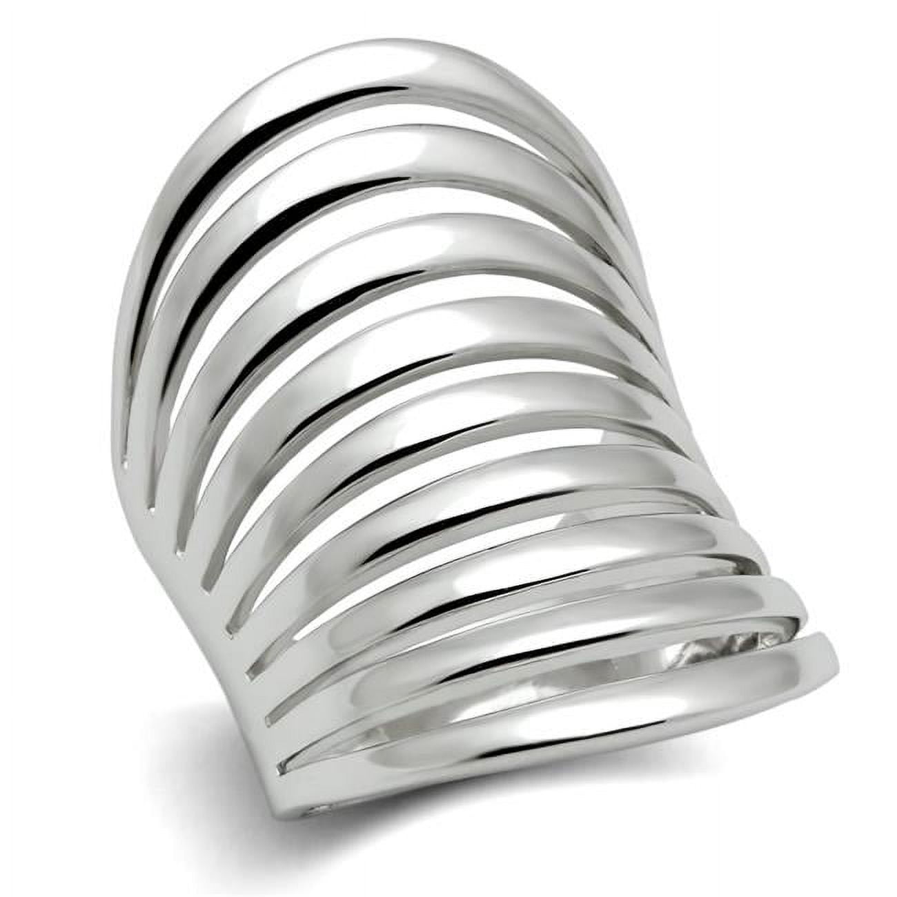 Women Rhodium Brass Ring with No Stone in No Stone - Size 7