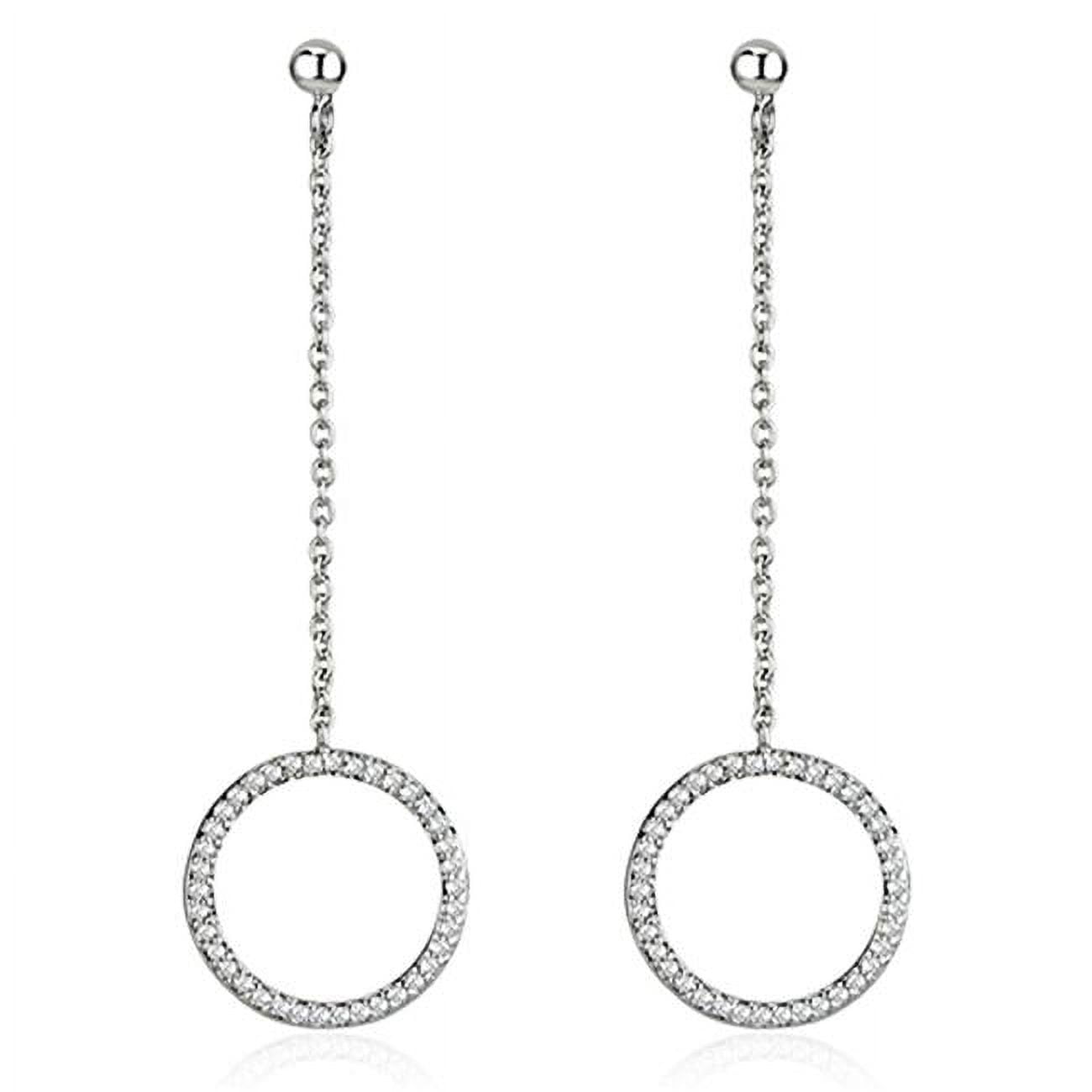 Picture of Alamode 3W364 Women Rhodium Brass Earrings with AAA Grade CZ in Clear