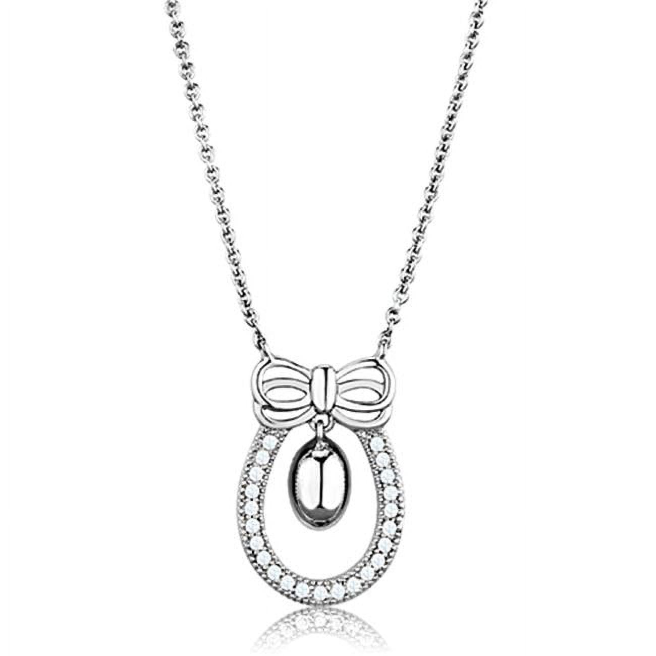 Picture of Alamode 3W718-16Plus3 Women Rhodium Brass Necklace with AAA Grade CZ in Clear - 16 & 3 in.